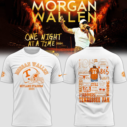 Tennessee Volunteers NCAA 2024 Limited Tennessee x Morgan Wallen White T-Shirt | QB74 Moonbestprint