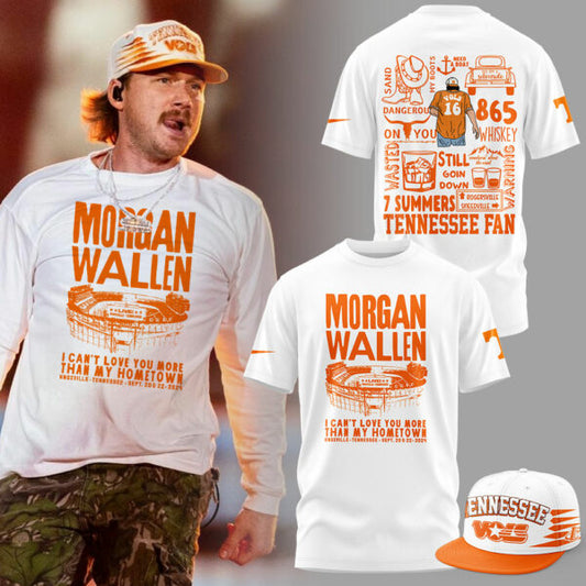 Tennessee Volunteers NCAA 2024 Limited Tennessee x Morgan Wallen White T-Shirt | RQ38 Moonbestprint