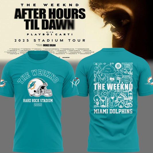Limited Edition Dolphins Football 'After Hours til Dawn Tour' X TShirt Moonbestprint
