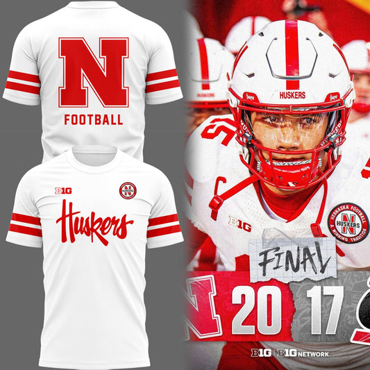 Limited Edition Nebraska Football White TShirt | DB41 Moonbestprint