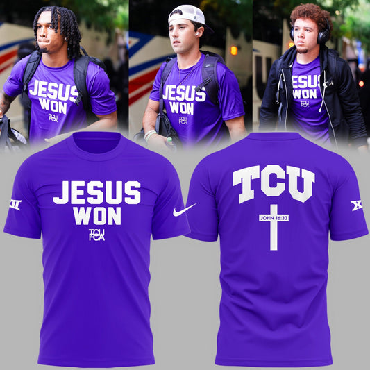 Limited Edition TCU Football Jesus Won P TShirt | NY52 Moonbestprint