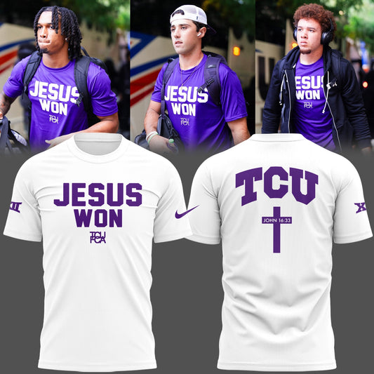 Limited Edition TCU Football Jesus Won W TShirt | DW92 Moonbestprint