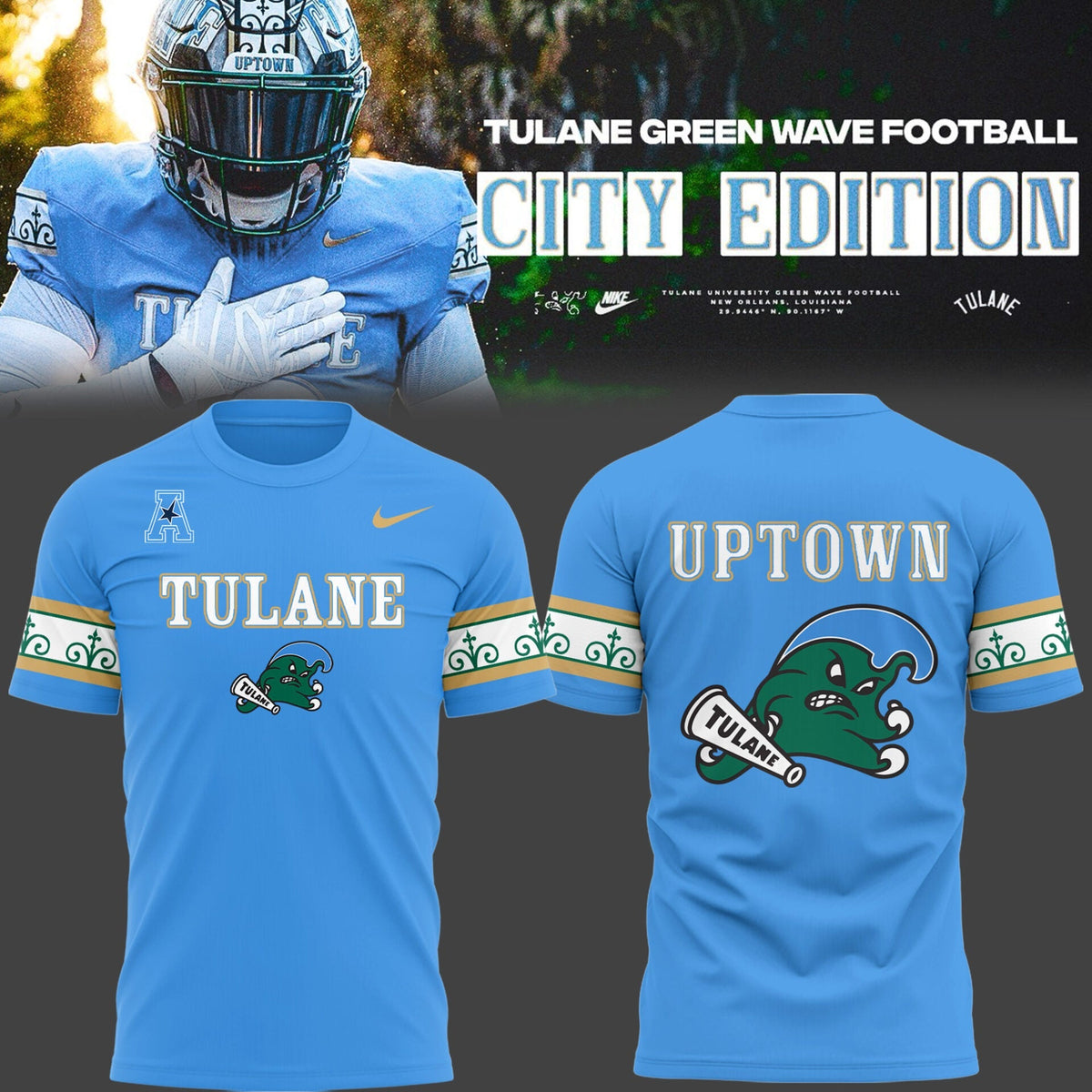 Limited Edition Tulane Green Wave Shirt - Football City Edition Football TShirt Moonbestprint