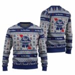 Pabst Blue Ribbon Snowing Christmas Ugly Sweater – Moonbestprint