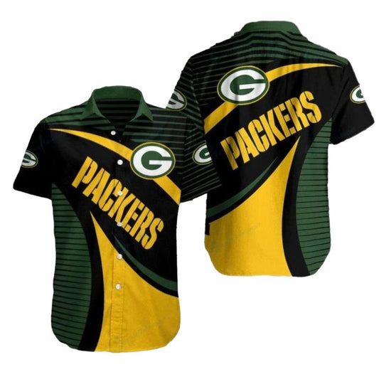 Packers Dynamic Play Green Gold Abstract Hawaiian Shirt - Moonbestprint