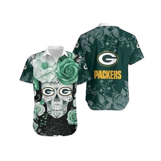 Packers Enthusiast Sugar Skull 2025 Hawaiian Shirt - Moonbestprint