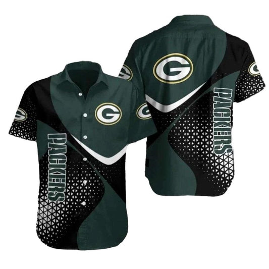 Packers Night Game Geometric Pattern Hawaiian Shirt - Moonbestprint