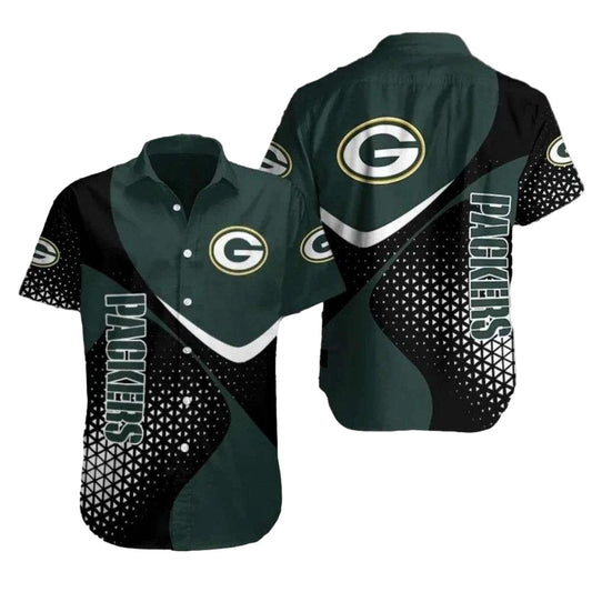 Packers Night Game Geometric Pattern Hawaiian Shirt - Moonbestprint
