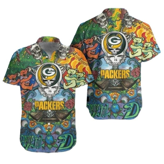 Packers With Grateful Dead Inspired Art 2025 Hawaiian Shirt - Moonbestprint
