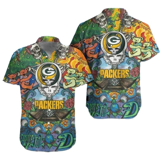Packers With Grateful Dead Inspired Art 2025 Hawaiian Shirt - Moonbestprint