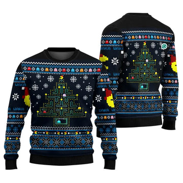 Pacman Tree Ugly Christmas Sweater – Moonbestprint