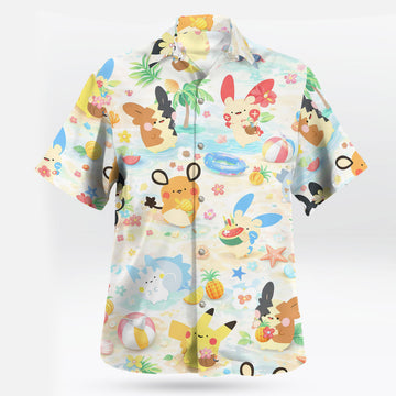 Pastel Pokemon Beach Party Kawaii Hawaiian Shirt – Moonbestprint