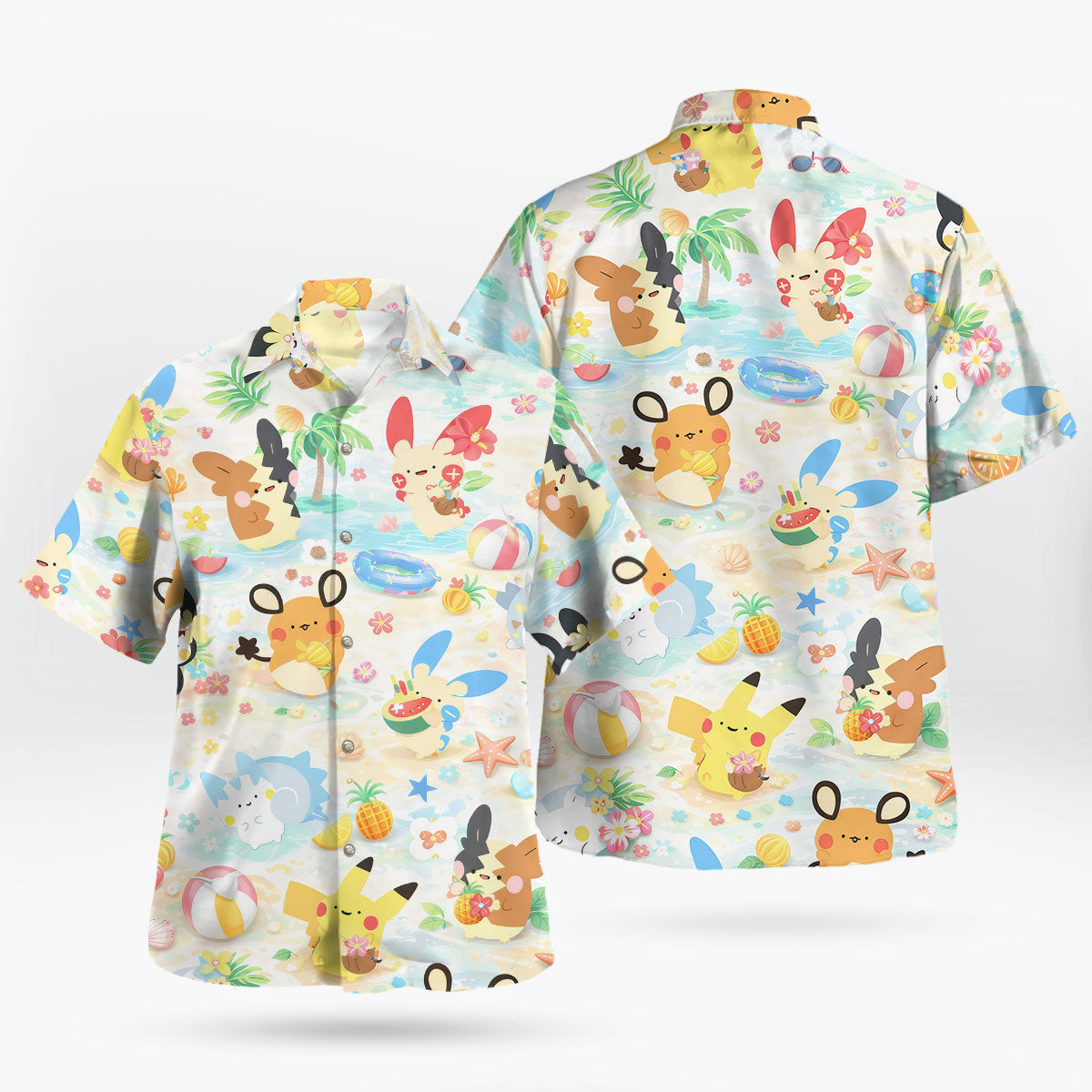 Pastel Pokemon Beach Party Kawaii Hawaiian Shirt – Moonbestprint