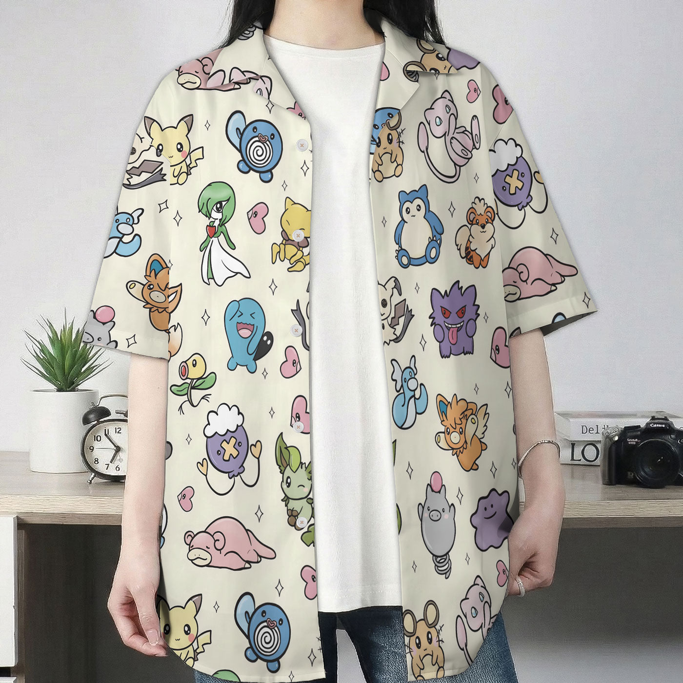 Pastel Yellow Kawaii Pokemon Character Hawaiian Shirt – Moonbestprint