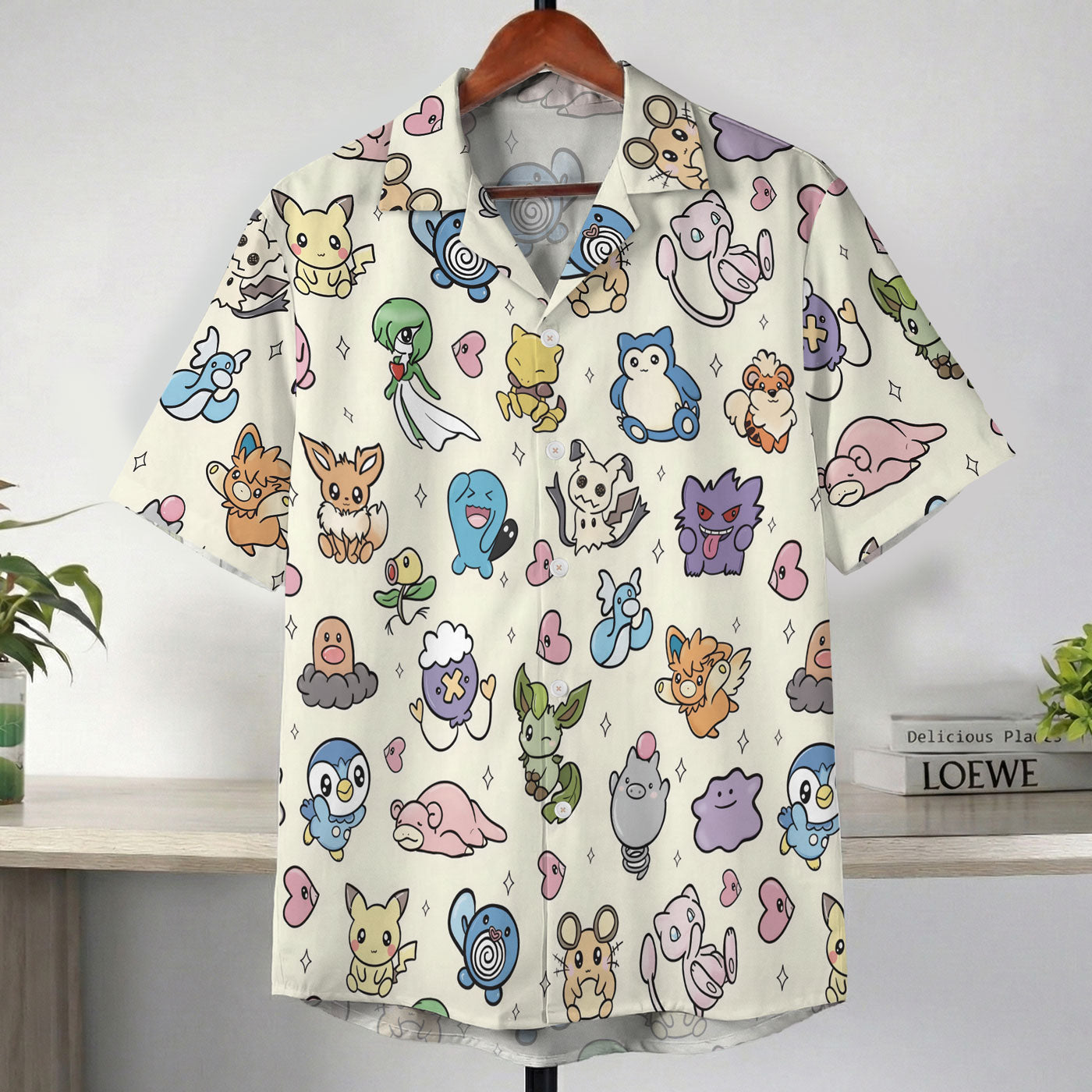 Pastel Yellow Kawaii Pokemon Character Hawaiian Shirt – Moonbestprint