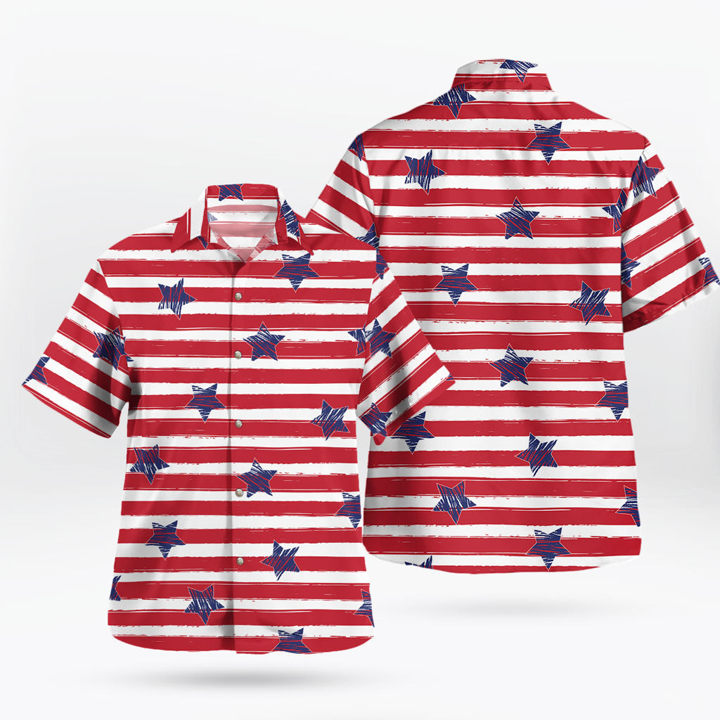 Patriot American Sketch Stars Unique Hawaiian Shirt – Moonbestprint
