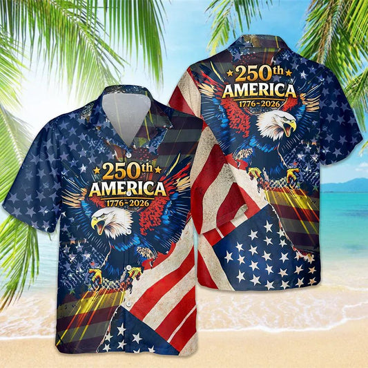 Patriotic 250th America 1776-2026 Eagle Hawaii Shirt, 250th Anniversary Gift Moonbestprint