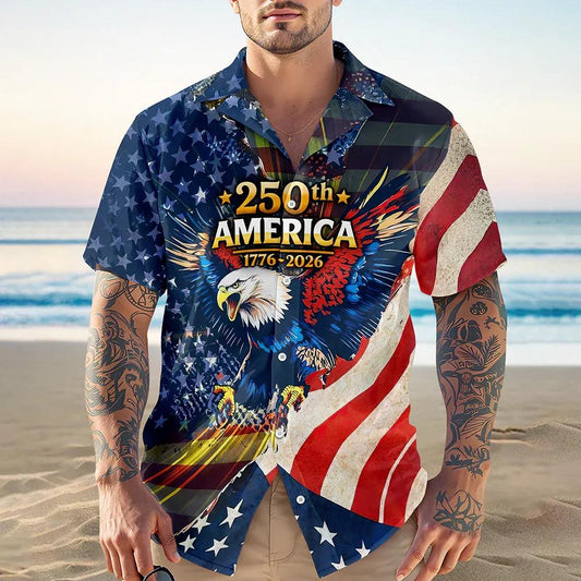 Patriotic 250th America 1776-2026 Eagle Hawaii Shirt, 250th Anniversary Gift Moonbestprint