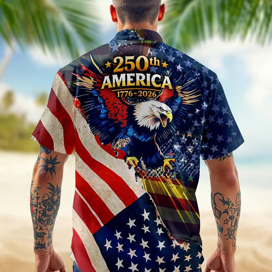 Patriotic 250th America 1776-2026 Eagle Hawaii Shirt, 250th Anniversary Gift Moonbestprint