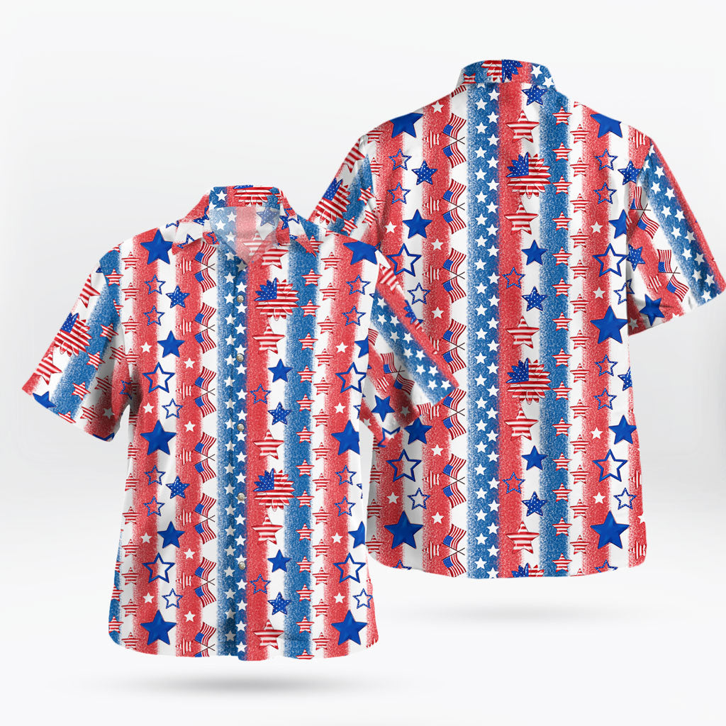 Patriotic American Flag Hawaiian Shirt Independence Day – Moonbestprint