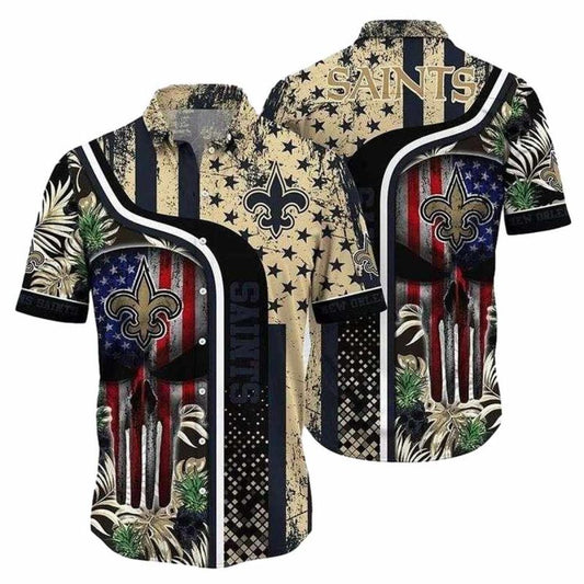 Patriotic Pride New Orleans Saints Hawaiian Shirt Star Spangled Fan Style - Moonbestprint