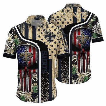 Patriotic Pride New Orleans Saints Hawaiian Shirt Star Spangled Fan Style - Moonbestprint