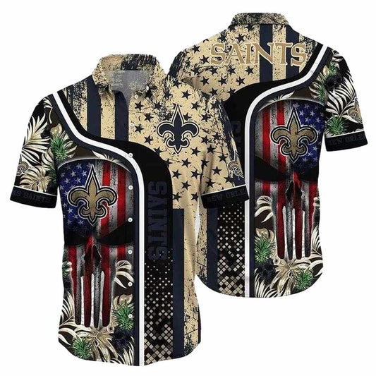 Patriotic Pride New Orleans Saints Hawaiian Shirt Star Spangled Fan Style - Moonbestprint