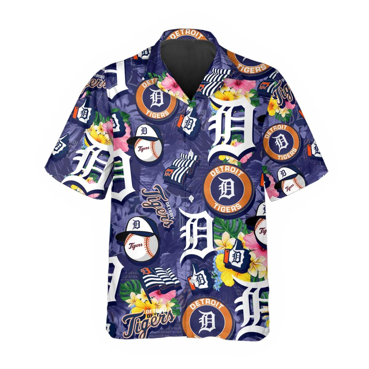 Pattern Detroit Tigers Hawaiian Shirt, Detroit Tigers Aloha Shirt Moonbestprint
