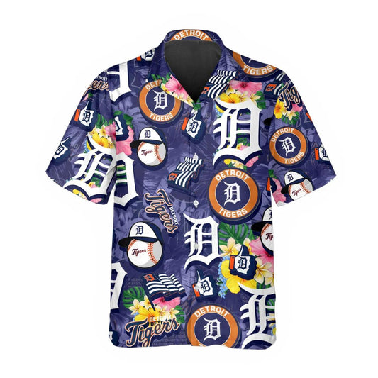 Pattern Detroit Tigers Hawaiian Shirt, Detroit Tigers Aloha Shirt Moonbestprint