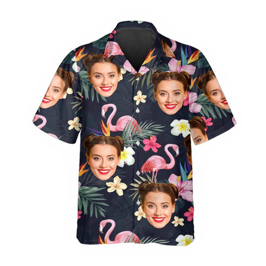 Pattern Floral Flamingo Pattern Custom Hawaiian Shirt, Personalized Hawaiian Shirts Moonbestprint