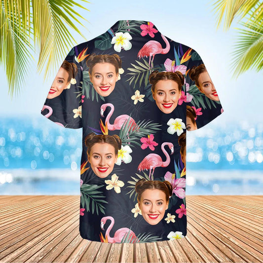 Pattern Floral Flamingo Pattern Custom Hawaiian Shirt, Personalized Hawaiian Shirts Moonbestprint