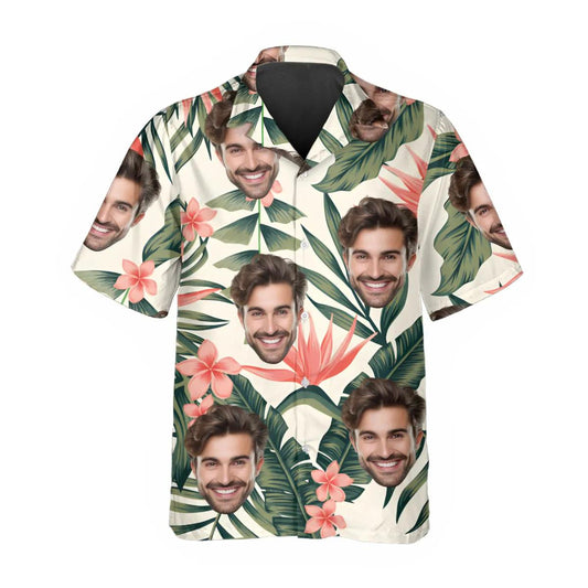 Pattern Floral Pattern Personalized Hawaiian Shirt, Custom Hawaiian Shirts With Face Moonbestprint