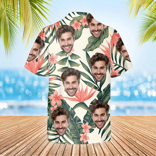 Pattern Floral Pattern Personalized Hawaiian Shirt, Custom Hawaiian Shirts With Face Moonbestprint