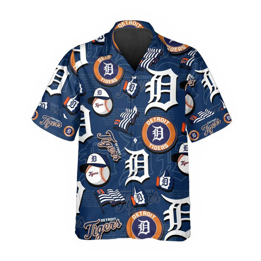 Pattern Logo Detroit Tigers Hawaiian Shirt, MLB Hawaiian Shirt Moonbestprint