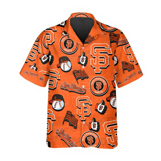 Pattern Logo San Francisco Giants Hawaiian Shirt, MLB Hawaiian Shirt Moonbestprint