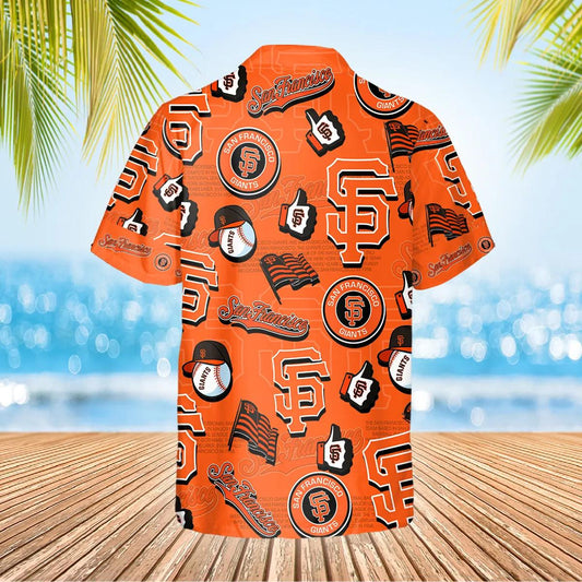 Pattern Logo San Francisco Giants Hawaiian Shirt, MLB Hawaiian Shirt Moonbestprint