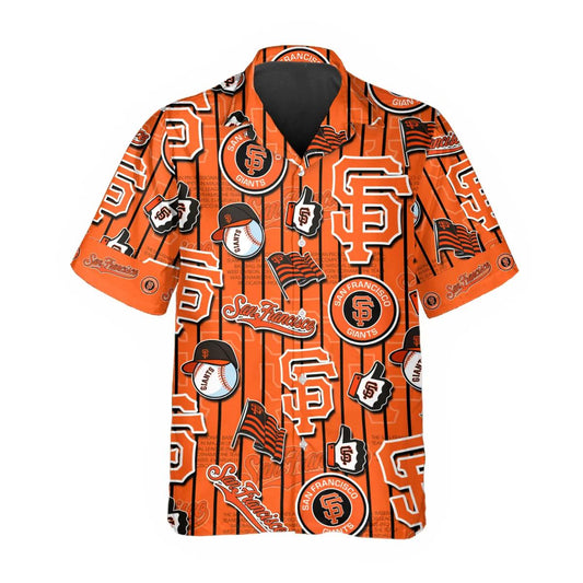Pattern Logo San Francisco Giants Hawaiian Shirt, SF Giants Aloha Shirt, MLB Hawaiian Shirt Moonbestprint