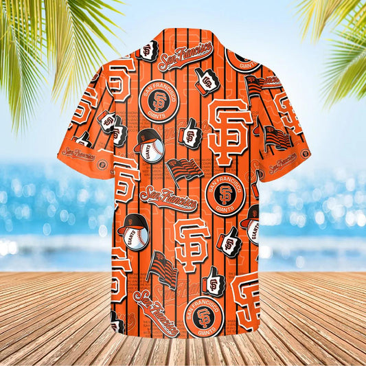 Pattern Logo San Francisco Giants Hawaiian Shirt, SF Giants Aloha Shirt, MLB Hawaiian Shirt Moonbestprint