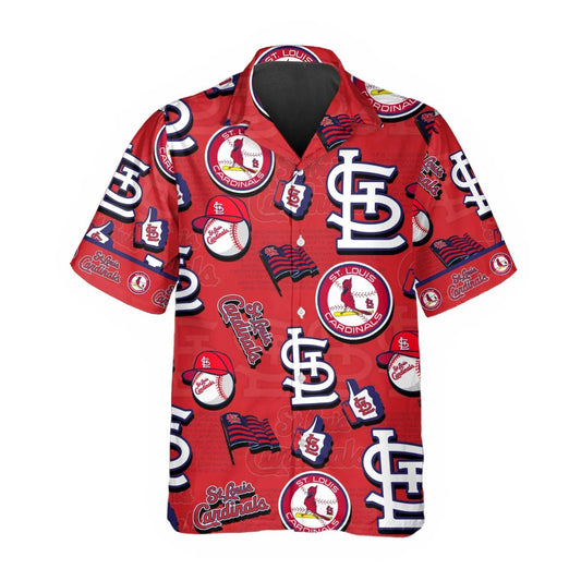 Pattern Logo St. Louis Cardinals Hawaiian Shirt, MLB Hawaiian Shirt Moonbestprint