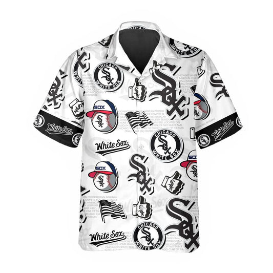 Pattern Logo White Sox Hawaiian Shirt, MLB Hawaiian Shirt Moonbestprint