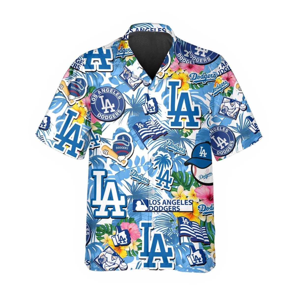 Pattern Los Angeles Dodgers Hawaiian Shirt, Dodgers Aloha Shirt Moonbestprint