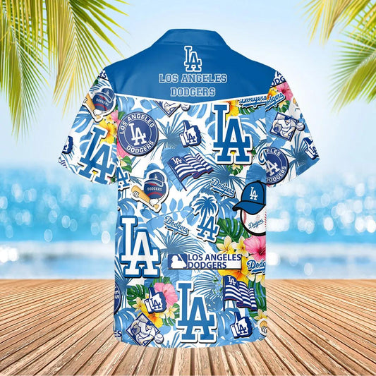 Pattern Los Angeles Dodgers Hawaiian Shirt, Dodgers Aloha Shirt Moonbestprint