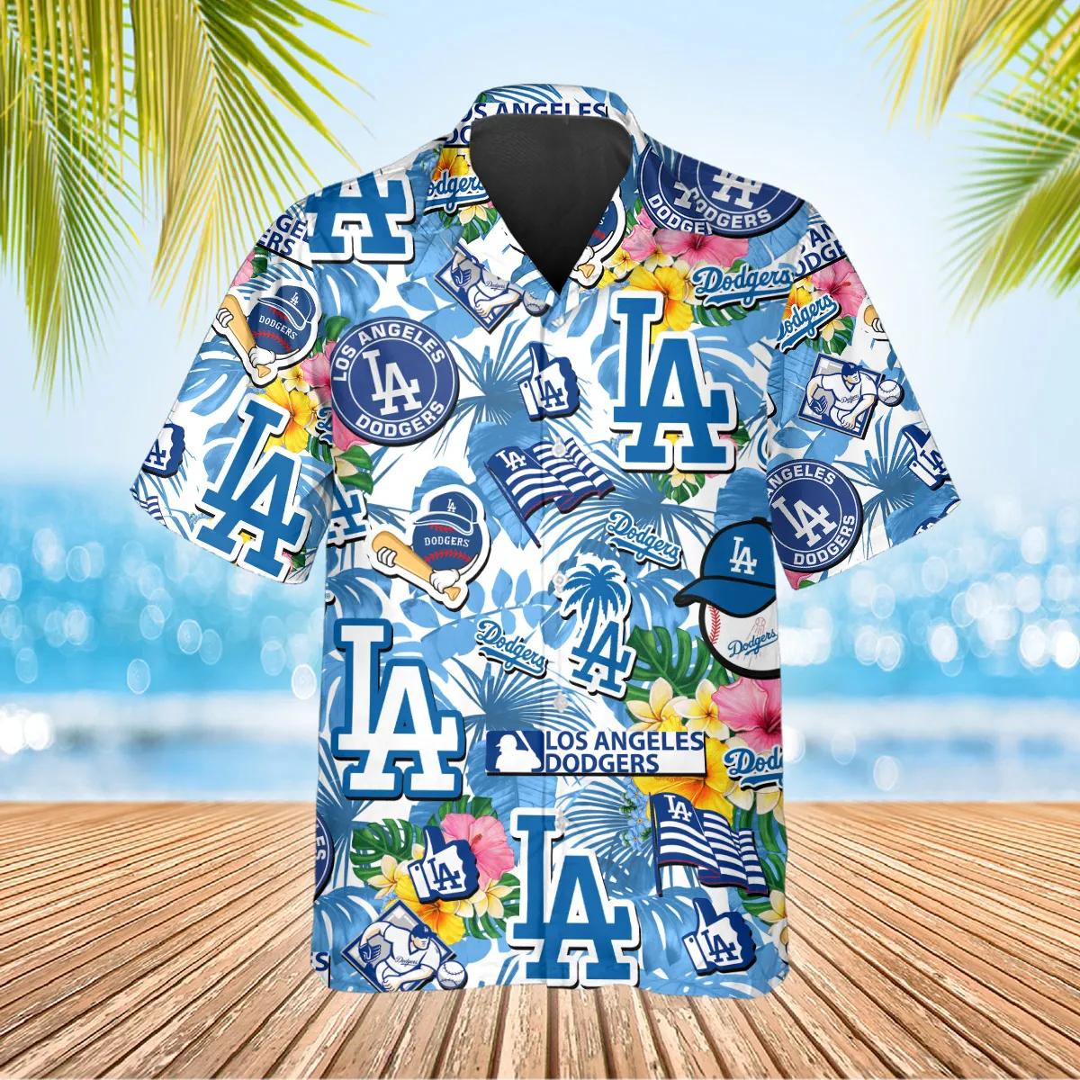 Pattern Los Angeles Dodgers Hawaiian Shirt, Dodgers Aloha Shirt Moonbestprint
