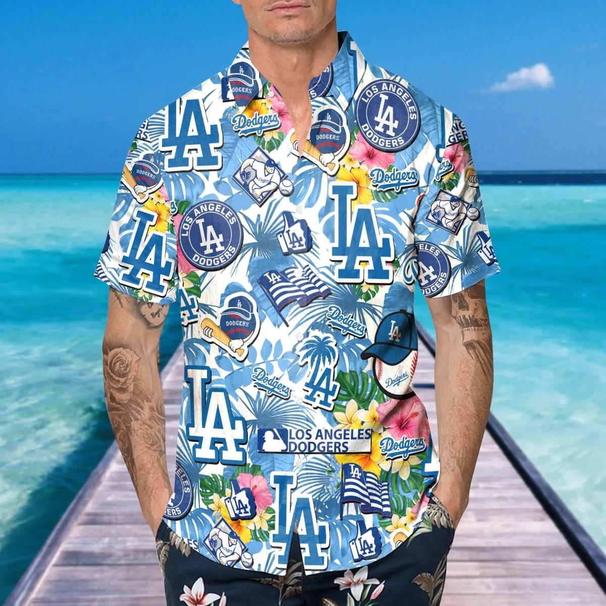 Pattern Los Angeles Dodgers Hawaiian Shirt, Dodgers Aloha Shirt Moonbestprint