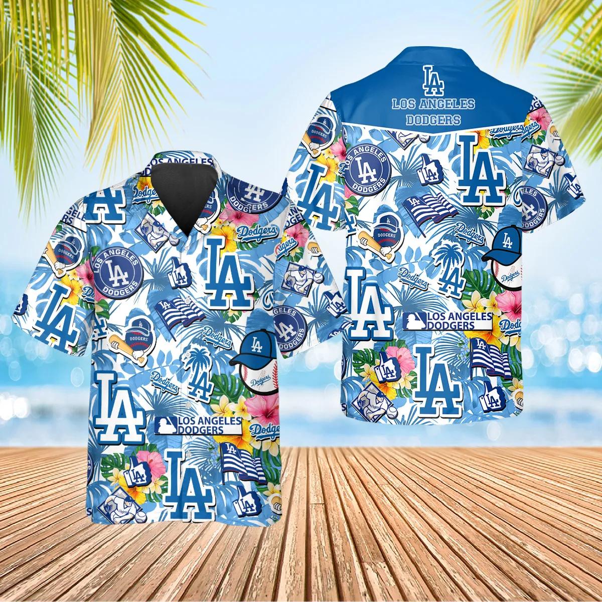 Pattern Los Angeles Dodgers Hawaiian Shirt, Dodgers Aloha Shirt Moonbestprint