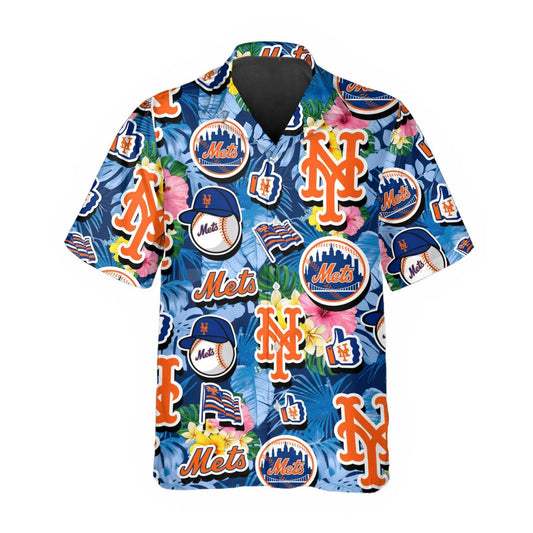 Pattern New York Mets Hawaiian Shirt, New York Mets Aloha Shirt Moonbestprint
