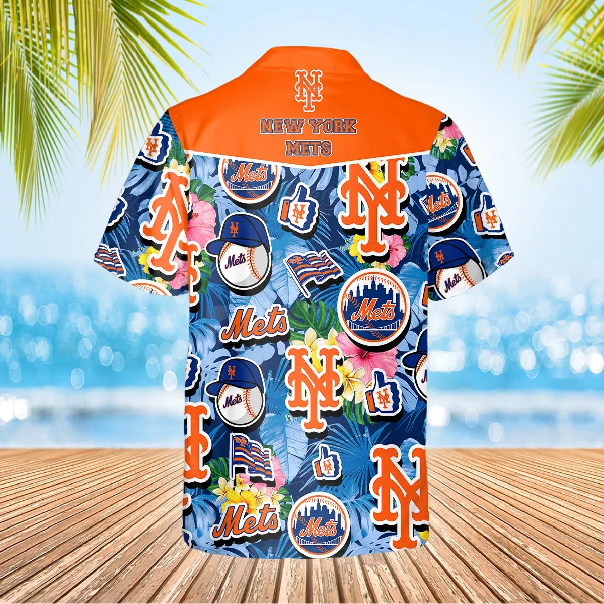 Pattern New York Mets Hawaiian Shirt, New York Mets Aloha Shirt Moonbestprint