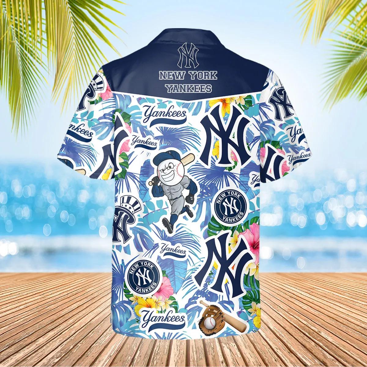 Pattern New York Yankees Hawaiian Shirt, Hawaiian Yankees Shirt Moonbestprint