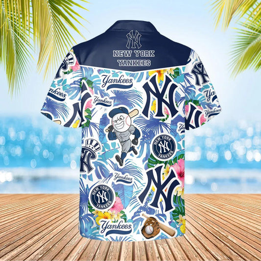 Pattern New York Yankees Hawaiian Shirt, Hawaiian Yankees Shirt Moonbestprint
