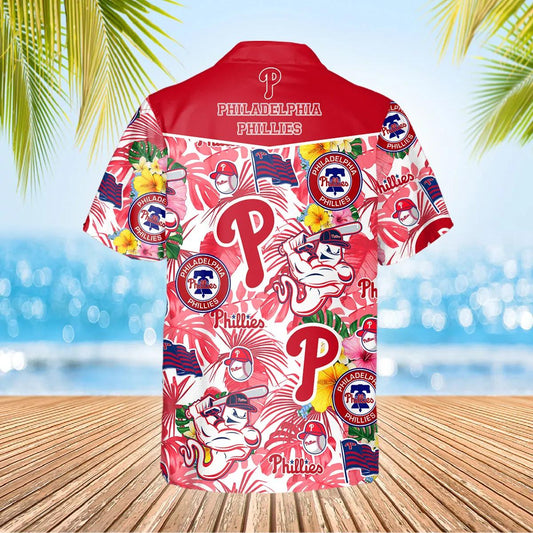 Pattern Phillies Hawaiian Shirt, Philadelphia Phillies Hawaiian Shirt, MLB Hawaiian Shirt Moonbestprint